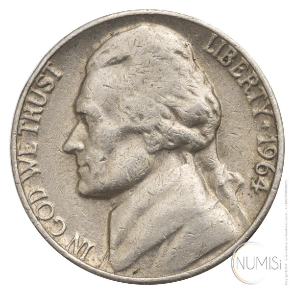 Združene države Amerike: 5 cents 1964 - Jefferson Five Cents (US1049X001041) numizmatika kovanci