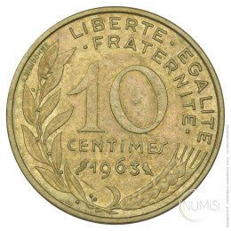 Francija - Peta republika: 10 Centimes 1963
