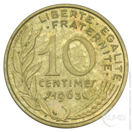 Francija - Peta republika: 10 Centimes 1963