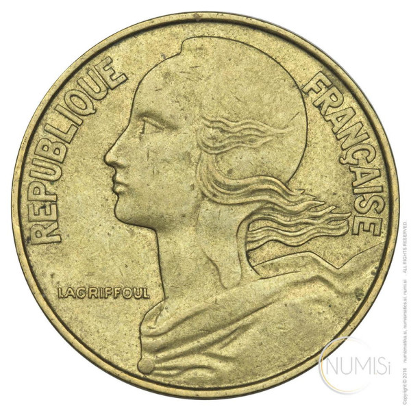Francija - Peta republika: 20 Centimes 1963 (FR1050440100X000114) numizmatika kovanci