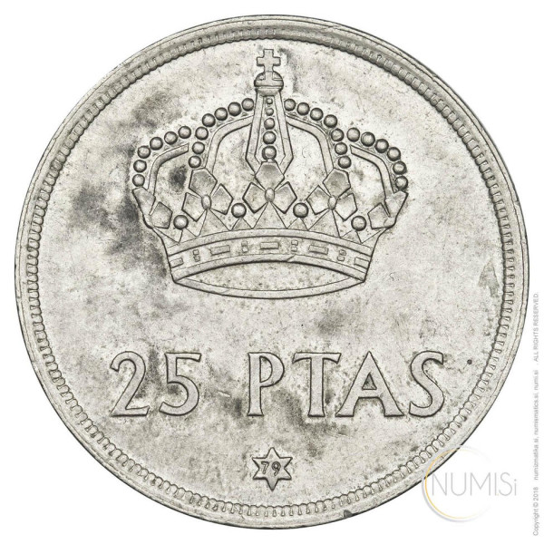 Španija - Kraljevina: 25 ptas 1975 (79) | Juan Carlos (ES1038440100X000136) numizmatika kovanci