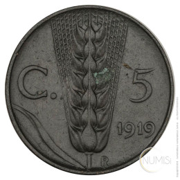 Italija - Kraljevina: 5 Centesimi 1919 R | Vittorio Emanuele III