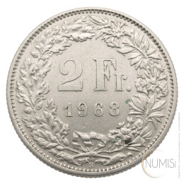 Švica: 2 CHF 1968 B