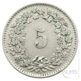 Švica: 5 Rappen 1958