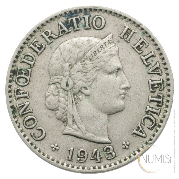 Švica: 5 Rappen 1943 (CH1070X001637) numizmatika kovanci