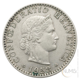 Švica: 20 Rappen 1953