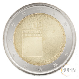 Slovenija - Republika: 2 EURO 2019 - UNC - 100. obletnica ustanovitve Univerze v Ljubljani 