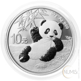 Kitajska (Ljudska republika): srebrnik Panda 10 Yuan BU 2020 30 g .999 srebro, China Gold Coin Incorporation