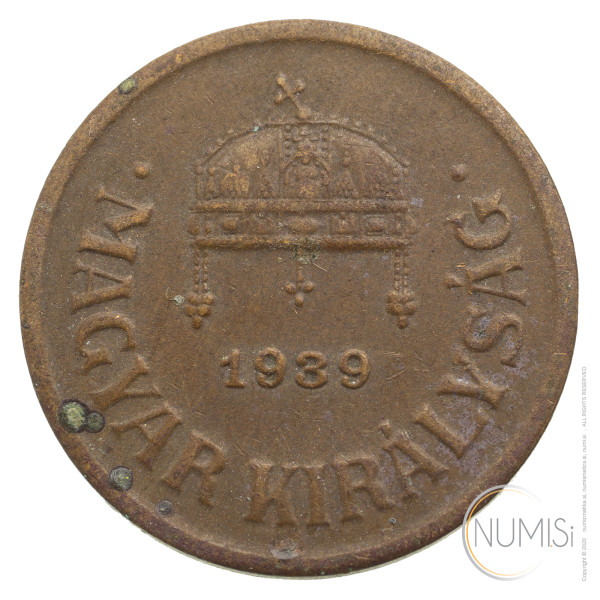 Madžarska - Kraljevina: 2 Filler 1939| Miklós Horthy (HU1074X001901) numizmatika kovanci