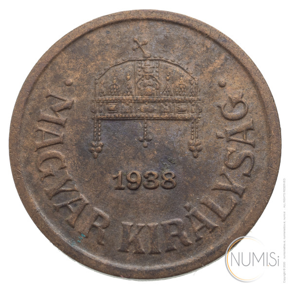 Madžarska - Kraljevina: 2 Filler 1938 | Miklós Horthy (HU1075X001910) numizmatika kovanci