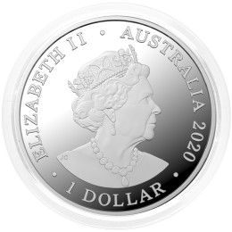 Avstralija: 1 AUD 2020 - 1oz .999 Ag BU - Spinner Dolphin (Dolgokljuni progasti delfin) | Elizabeth II