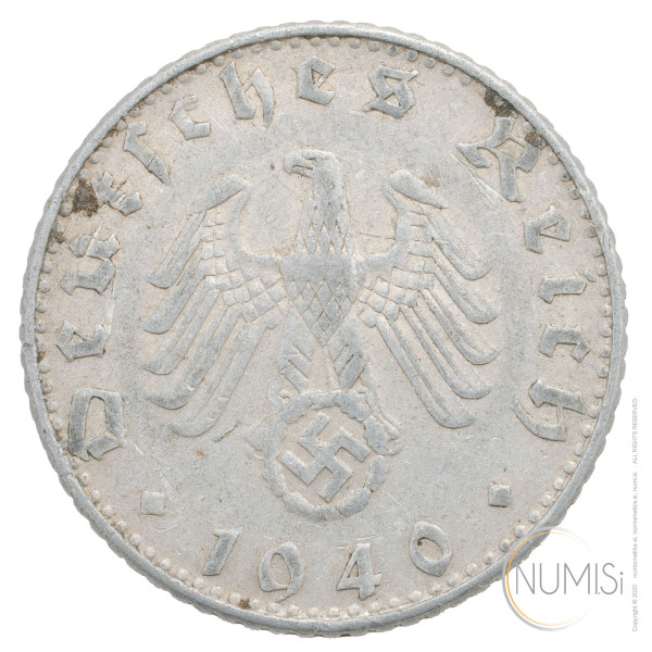 Nemčija - Tretji Rajh: 50 Reichspfennig 1940 B (DE1073X002089) numizmatika kovanci
