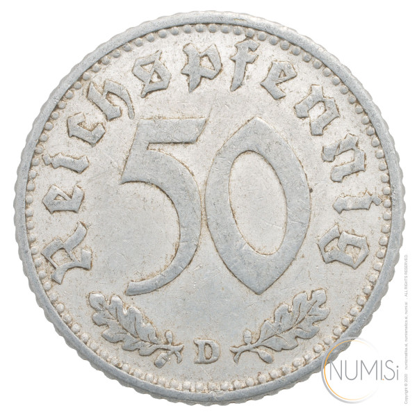 Nemčija - Tretji Rajh: 50 Reichspfennig 1935 D (DE1078X002090) numizmatika kovanci