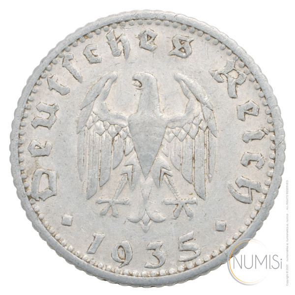 Nemčija - Tretji Rajh: 50 Reichspfennig 1935 D (DE1078X002091) numizmatika kovanci