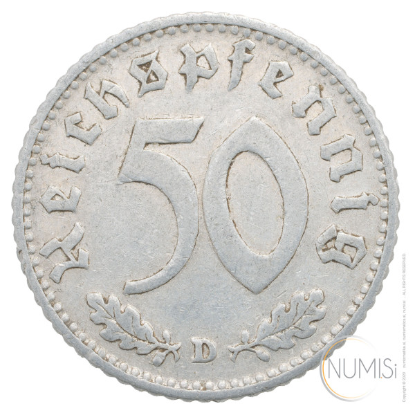 Nemčija - Tretji Rajh: 50 Reichspfennig 1935 D (DE1078X002091) numizmatika kovanci