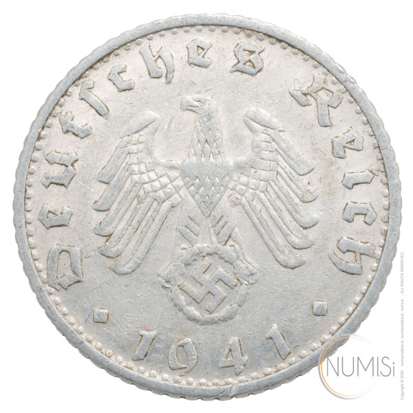Nemčija - Tretji Rajh: 50 Reichspfennig 1941 B (DE1072X002092) numizmatika kovanci