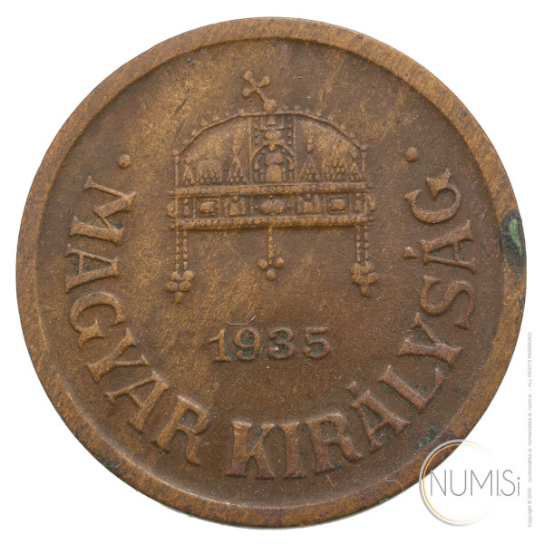 Madžarska - Kraljevina: 2 filler 1935 | Miklós Horthy (HU1078X002093) numizmatika kovanci