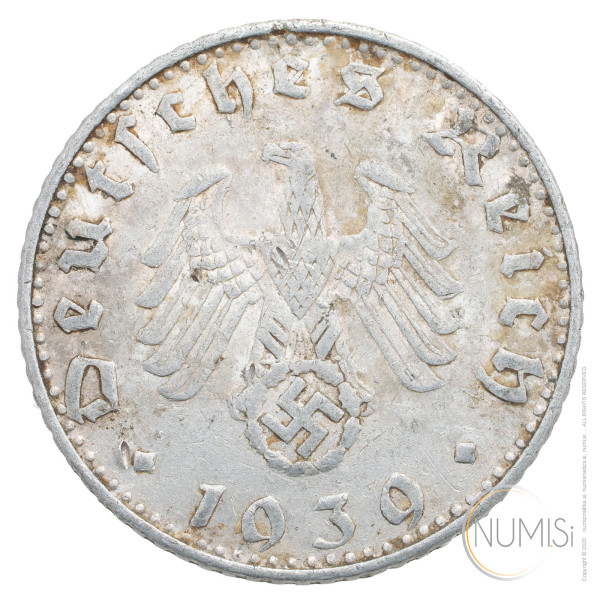 Nemčija - Tretji Rajh: 50 Reichspfennig 1939 B (DE1074X002102) numizmatika kovanci