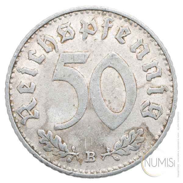Nemčija - Tretji Rajh: 50 Reichspfennig 1939 B (DE1074X002102) numizmatika kovanci