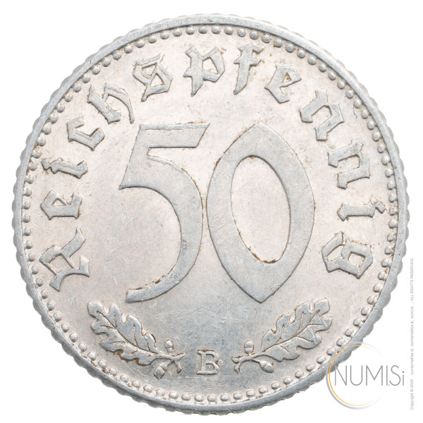 Nemčija - Tretji Rajh: 50 Reichspfennig 1941 B (DE1072X002105) numizmatika kovanci