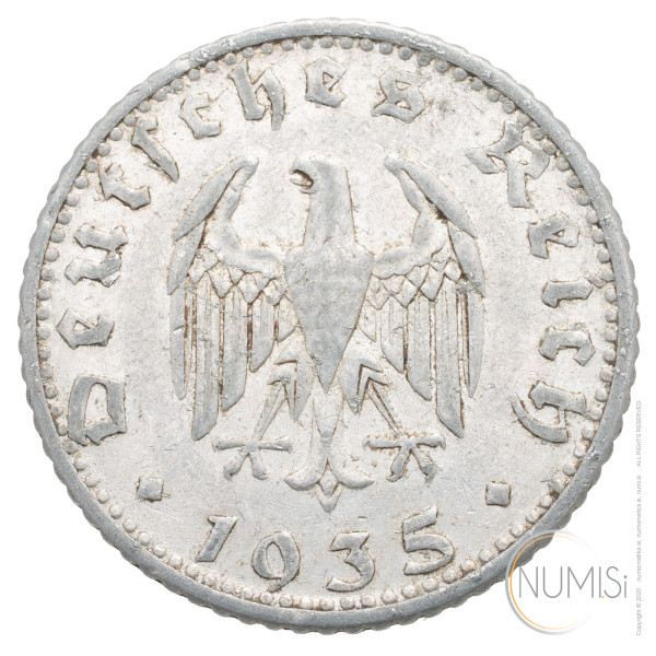 Nemčija - Tretji Rajh: 50 Reichspfennig 1935 D (DE1078X002111) numizmatika kovanci