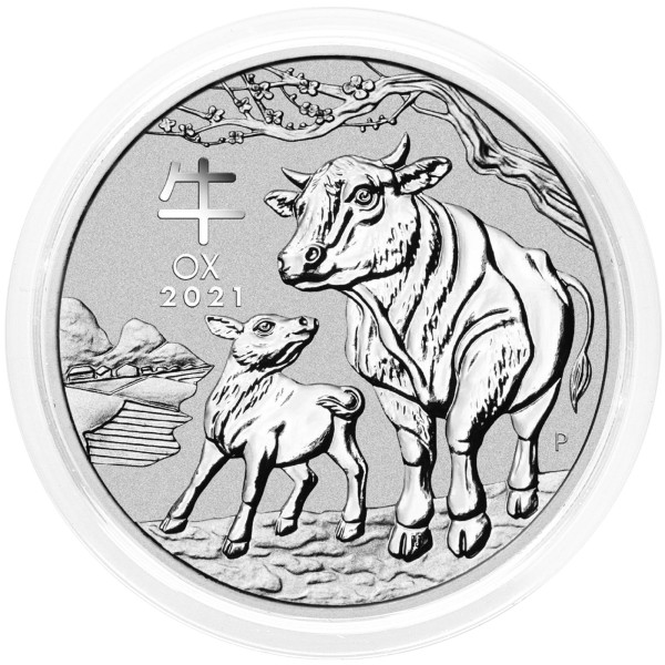 Avstralija: 1 AUD 2021 - 1oz .9999 Ag BU - Lunar III - Year of OX ( VOL ) (AU0992X002166) numizmatika kovanci