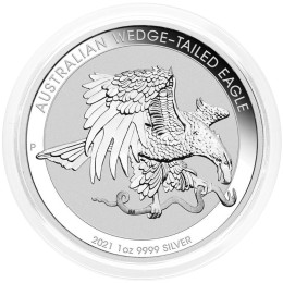 Avstralija: srebrnik Wedge-Tailed Eagle BU 1 AUD 2021 1 oz .9999 srebro, Perth Mint