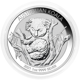 Avstralija: srebrnik Koala 1 AUD BU 2021 1 oz .9999 srebro, Perth Mint