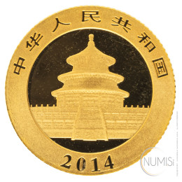 Kitajska (Ljudska republika): zlatnik Panda 20 Yuan BU 2014 1/20 oz .999 zlato, China Gold Coin Incorporation