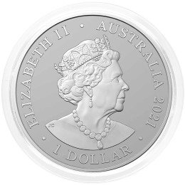Avstralija: 1 AUD 2021 - 1oz .999 Ag BU - Fraser's Dolphin (Fraserjev delfin)