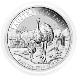 Avstralija: srebrnik Australian Emu (Emu) 1 AUD BU 2021 1 oz .9999 srebro, Perth Mint