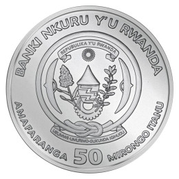 Ruanda: 50 RWF 2022 - 1oz .999 Ag BU - Noutical ounce - USS Constitution