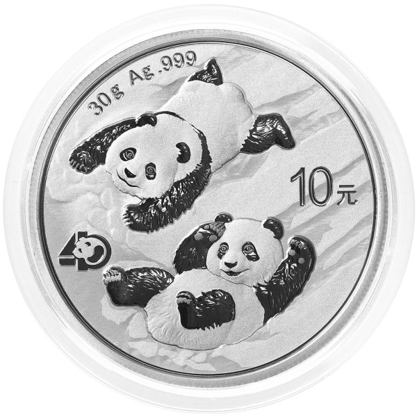 Kitajska: 10 Yuan 2022 - 30 g .999 Ag BU - PANDA | Izdaja ob 40. obletnici (CN0991X002372) numizmatika kovanci