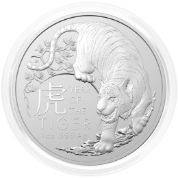 Avstralija: 1 AUD 2022 - 1oz .999 Ag BU - Lunar RAM I - TIGER