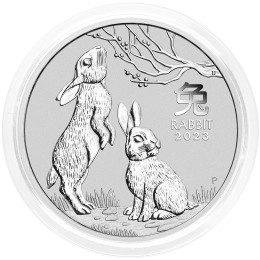 Avstralija: srebrnik Lunar III – Year of the Rabbit (Zajec) 1 AUD BU 2023 1 oz .9999 srebro, Perth Mint