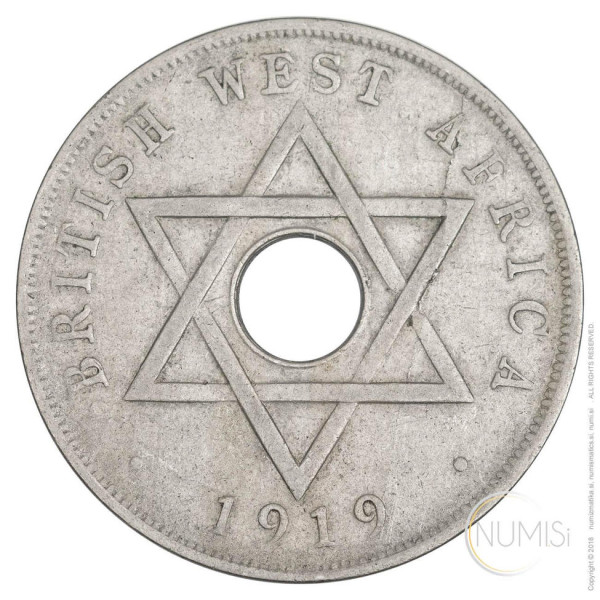 Britanska zahodna Afrika: ONE PENNY 1919 KN | George V (001094440100X000249) numizmatika kovanci