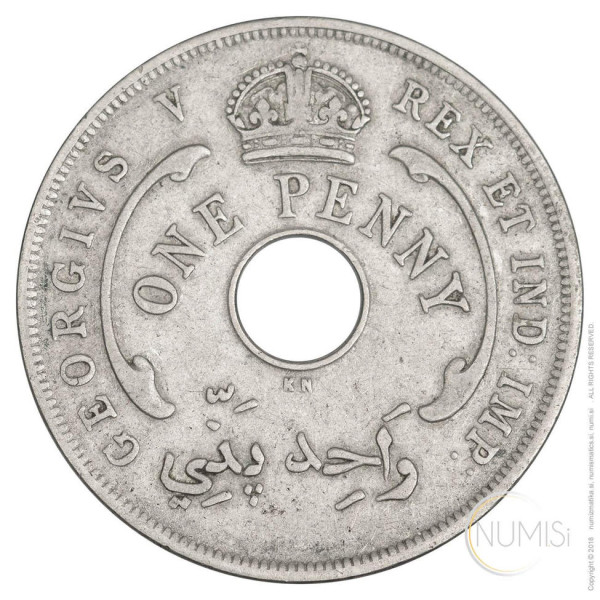 Britanska zahodna Afrika: ONE PENNY 1919 KN | George V (001094440100X000249) numizmatika kovanci