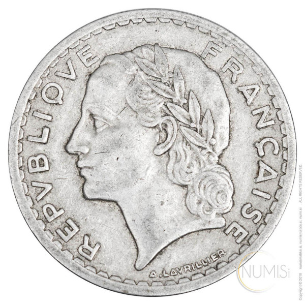 Francija: 5 Francs 1945 (FR1068440100X000261) numizmatika kovanci