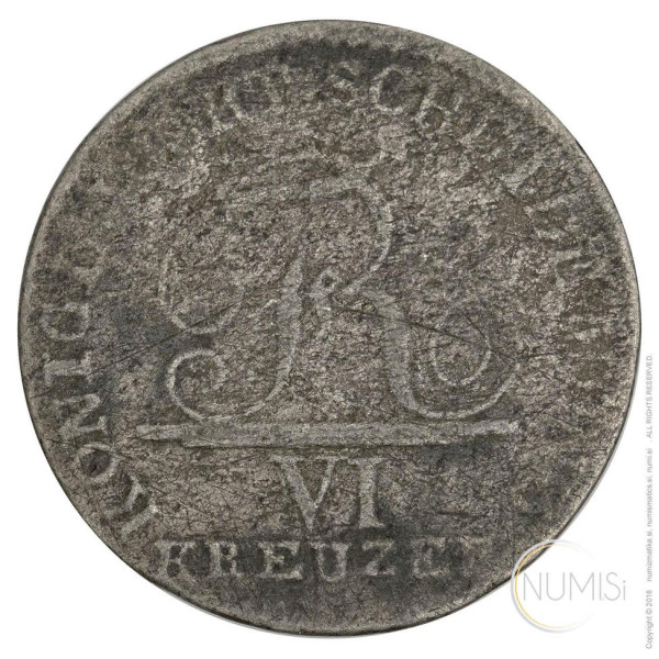 Nemčija - Države / Wurttemberg: 6 KREUZER 1806 / II tip | King Friedrich I (DE1207440100X000367) numizmatika kovanci