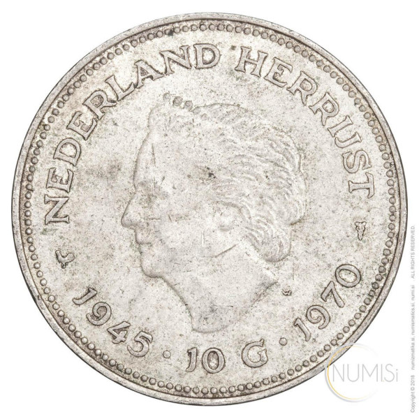 Nizozemska - Kraljevina: 10 Gulden 1970 | Juliana (NL1043220100X000413) numizmatika kovanci