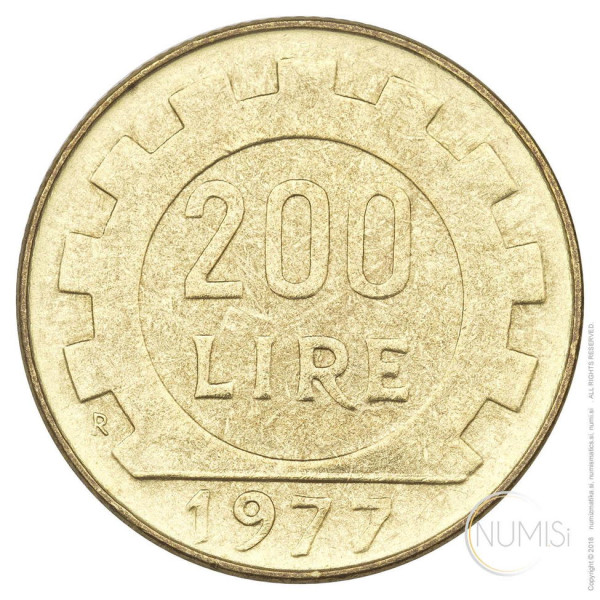 Italija - Republika: 200 lir 1977 (IT1036440100X000058) numizmatika kovanci