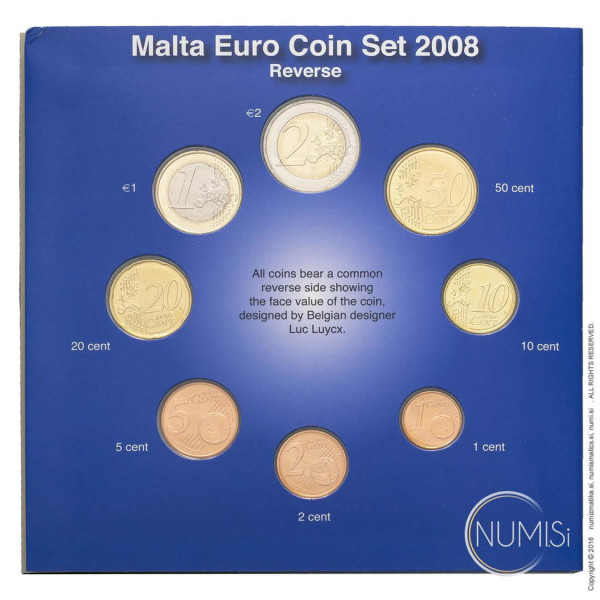 Malta: EURO 2008 - BU / SET (Z DVEMA ZNAMKAMA) (MT1005440100X000612) numizmatika kovanci