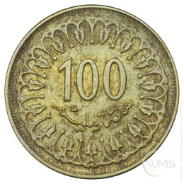 Tunizija - Republika: 100 Milliemes 1993