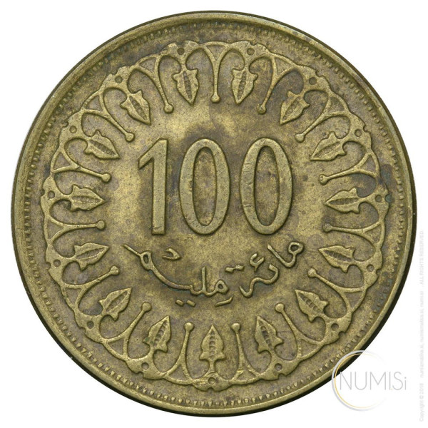Tunizija - Republika: 100 Milliemes 1993 (TN1020440100X000654) numizmatika kovanci
