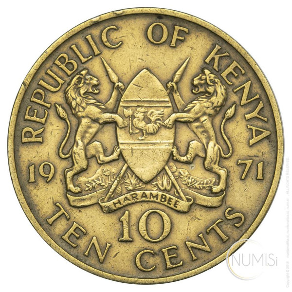 Kenija: 10 cents 1971 (KE1042440100X000661) numizmatika kovanci