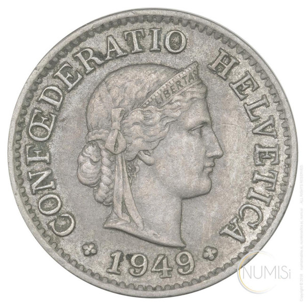 Švica: 5 Rappen 1949 (CH1064440100X000680) numizmatika kovanci