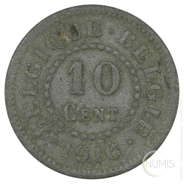 Belgija: 10 Centimes1916 (BE1097440100X000683) numizmatika kovanci