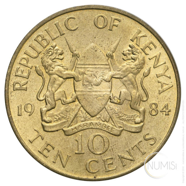 Kenija: 10 cents 1984 (KE1029440100X000739) numizmatika kovanci
