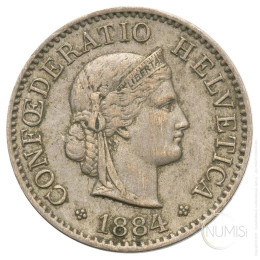 Švica: 5 Rappen 1884