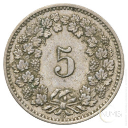 Švica: 5 Rappen 1884